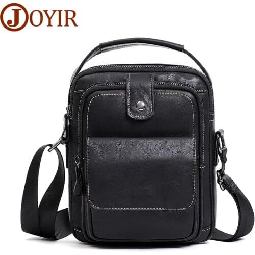 JOYIR Genuine Leather Mens Shoulder Bag for Men Vintage Messenger Crossbody Bags High Quality Fashion Flap Male Handbags Tote