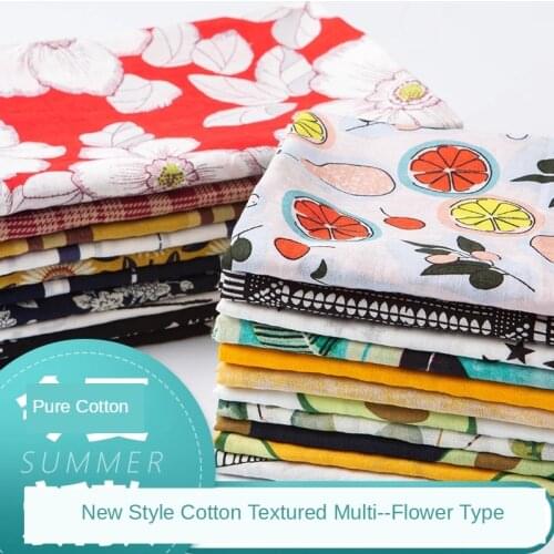 Flowers Fabric Cotton 100% By The Meter for Dress Skirt Clothing Sewing Plants Animal Color Stars Printed Thin Brocade DIY Per