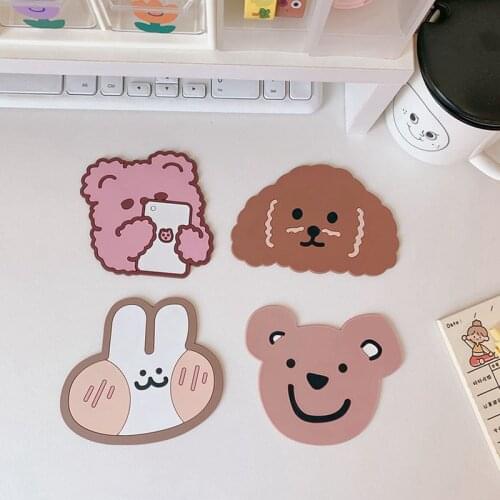 Creative Table Placemat Waterproof Heat Insulation Non-Slip Bowl Pad Cartoon Cute Milk Coffee Water Coasters Kitchen Tableware