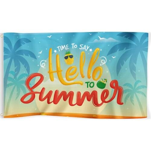 Banner Decorations Beach Time To Say Coconut Trees Yard Sign Party Supplies Holiday Decoration Cool Funny Flags Welcome