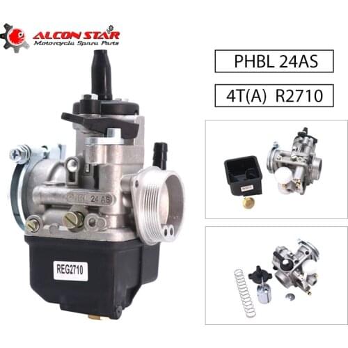 Alconstar 24mm Universal Racing Carburetor Vergaser Dellorto PHBL 24 AS for Motorcycles R2710 4 Stock For Piaggio Vespa 50-300CC