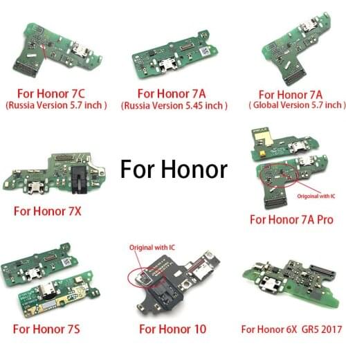 USB Power Charging Connector Plug Port Dock Flex Cable For Huawei Honor 10 7X 7S 6X GR5 2017 7A Pro Global Russia