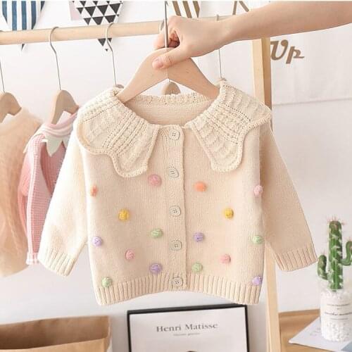 Girls' knitted cardigan spring and autumn fashionable baby bottoming long-sleeved western style autumn and winter new P4442
