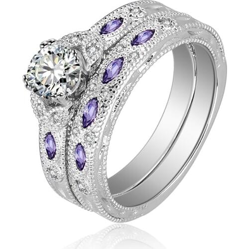 Stylish Fashion Women Rings Finger Jewelry Wedding Ring Silver Color Classic White Cubic Zirconia Ring 6/7/8/9 Size New Hot Sale