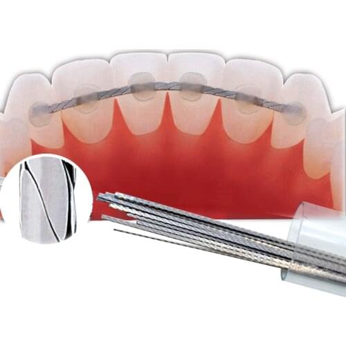 10pcs/Tube Dental Orthodontic Pure Titaninum/SS Long Retainer Flat Twist Wires