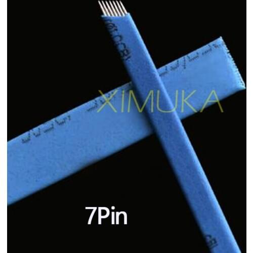 100PCS 7Pin Tattoo Needles Permanent Makeup Eyebrow Embroidery Blade For 3D Microblading Manual Tattoo Pen