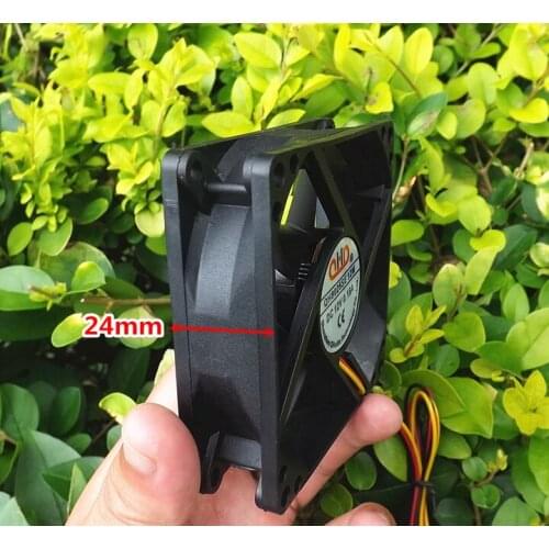 2 PCS Brand New DC12V 80x80x24mm 8024 Small Brushless Cooling Cooler Fan