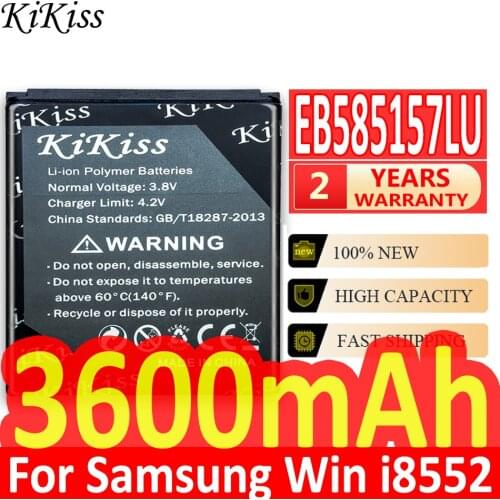 KiKiss Mobile Phone 3600mAh Battery For Samsung Galaxy Win i8552 i8520 i8558 i8550 i869 i8530 E500 GT-i8552 GT-i8530 EB585157LU