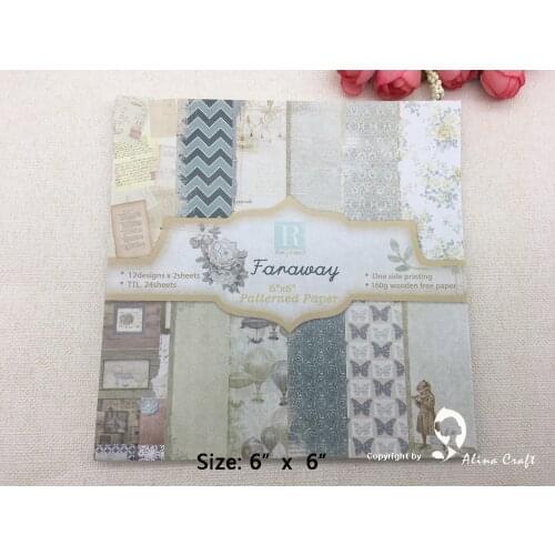 AlinaCraft 24 sheet 6"X6" faraway Scrapbooking patterned paper pack handmade craft paper craft Background pad