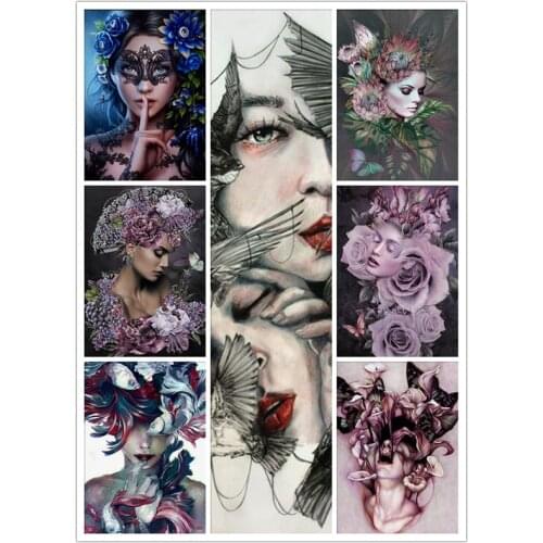 DIY diamond painting fantasy iris fruit beauty woman cross stitch full mosaic diamond embroidery 5D squarnd diamond wall sticker