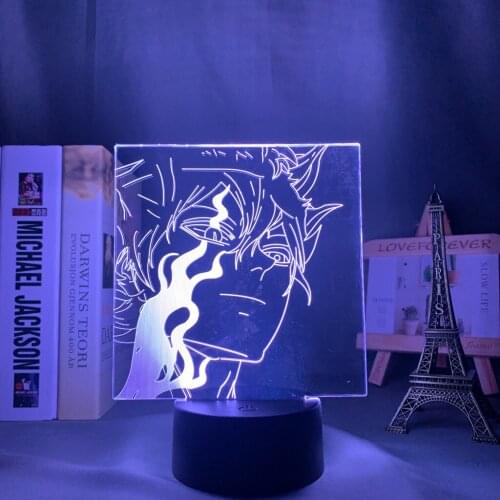 Black Clover Anime Led Light for Home Decoration Birthday Gift Manga 3D Night Lamp Asta Black Clover