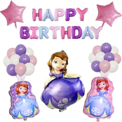 Sophia Them Aluminium Foil Balloon large cartoon princess Sofia foil balloon birthday party wedding decorations helium balloons