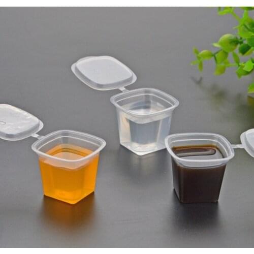 500pcs One ounce 25ml sauce cup,one time seasoning cup plastic sauce cup packing box with integrated cover