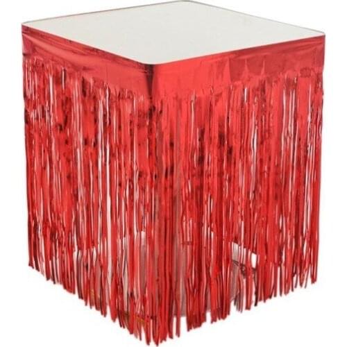Datapos Metalized Red Tassels Table Edge Skirt party material