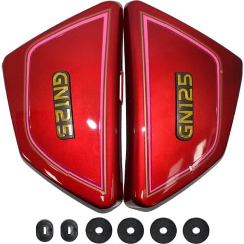 Motorcycle Parts of Side Covers Battery & Tool Panels For GN125 GN 125cc Right Left ABS Material 1pair Free Rubber