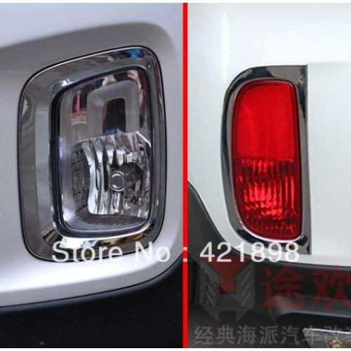 For Kia Sorento 2013 2014 ABS Chrome Front And Rear Fog Light Lamp Cover Trim 4 pcs