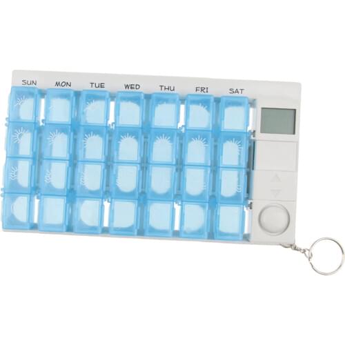 Electronic Weekly AM/PM Pill Box with Alarm Timer Reminders, 7 Day Pill Organizer, for Pills/Vitamin/Fish Oil/Supplements
