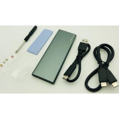 H1111Z PCIE M.2 NVME SSD Enclosure M Key Type C USB3.1 2240/2280 SSD Case Full Aluminum 10Gbps External Box for Solid Disk