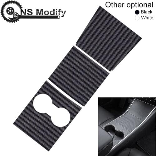 NS Modify 3pcs/set Leather Car Central Control Panel Protective Patch For Tesla Model 3 2017-2019 Car Accessories