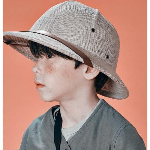 Summer Child Straw Sun Hat Helmet Pith Hat For Boy Girl Vietnam War Army Hat Parent Beach Hat Dome Safari Jungle Miners Cap