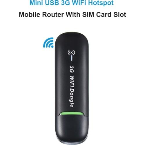 Mini USB 3G WiFi Hotspot 3G Mobile Router Mobile WiFi USB Dongle Wireless WCDMA Modems With SIM Card Slot(Black/White)