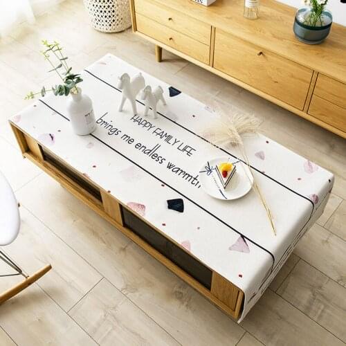 Fashion Home Nordic style cotton and linen Rectangle waterproof white tablecloth Table flag Tea table cover