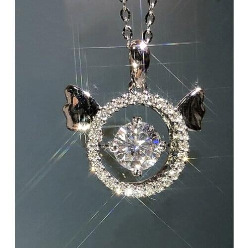 Huitan Fashion Design Crystal Necklace for Women Inlaid Shiny CZ Stylish Girls Daily Wear Accessories Birthday Gift Neck Jewelry