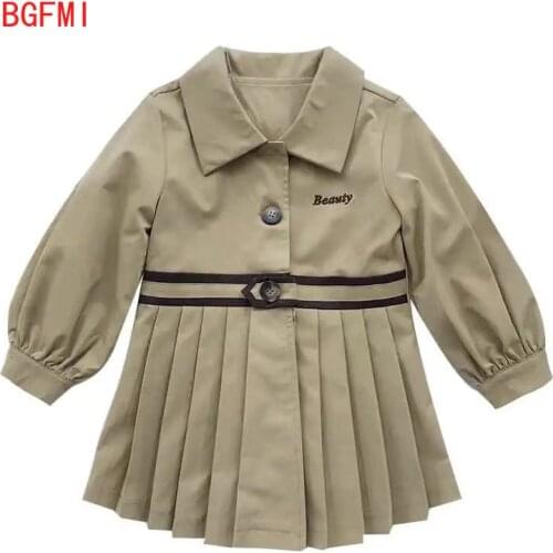 Fashion Baby Girls Cotton Trench Jacket Infant Toddler Kid Coat Spring Autumn Child Jacket Dust Coat 1-7T Little Girls Clothing