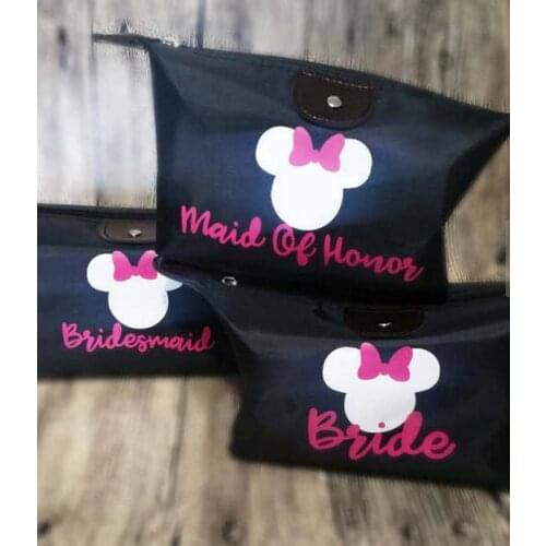 Mouse Bridesmaid Makeup Gift Make Up comestic Lingerie Bags Bridesmaid Maid of Honour Unique Gift for Bridal Party purses
