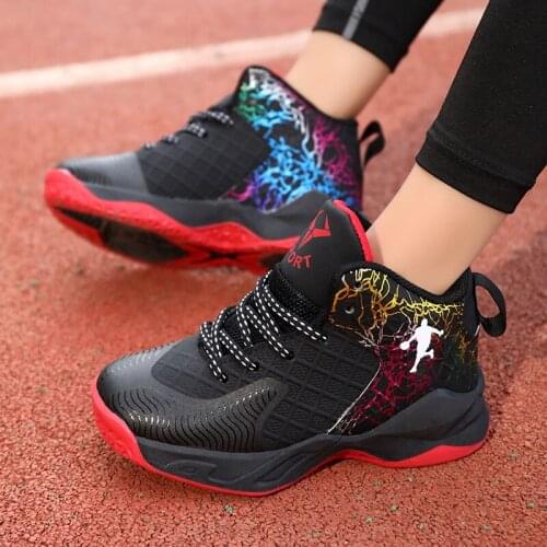 Boys Men Basketball Shoes 2020 Brand New Kids Sneakers Outdoor Basketball Sneakers Boys Girl Non-slip Big Children Sport Shoes
