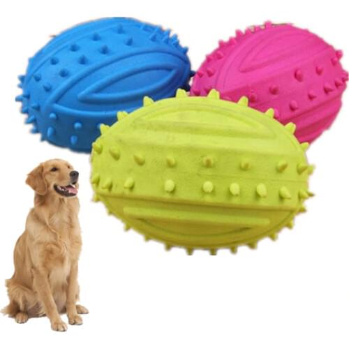 Pet Small Dog Treats Rugby Ball Puppy Interactive Toy Ball Training Toy for Large Dog Chew Hedgehog Toy Tooth Cleaning Bite Ball