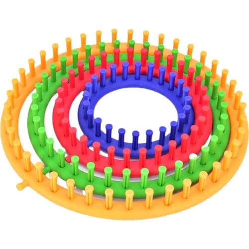 Round Knitter Looms DIY Tool Kit Plastic Round Circle Creative Hat Sweater with 4 Size