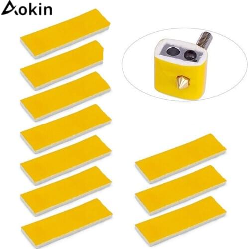 Aokin 10PCS 3mm Thickness For 3D Printer Heating Block Cotton Hotend Nozzle Heat Insulation Cotton For Ultimaker Makerbot