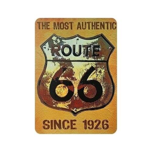 Newest Style Route 66 Plaque Vintage Metal Tin Signs Home Bar Garage Decoration Shabby Chic Discover America Wall Stickers WY2