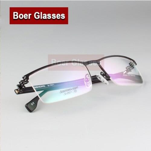 New Half rimless Alloy Male Eyeglasses men Frames Myopia Spectacle Optical Prescription Eyewear 7671
