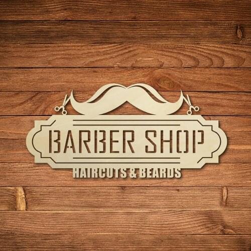 Custom Barber Shop Wooden Hanging Sign Haircuts Beards Custom Hairstylist Business Sign Personalized Barber Name Wall Art Decor