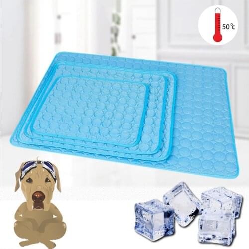 Dog Cushion Summer Cooling Pad Mat for Small Large Dogs Blanket Ice Breathable Dog Bed Sofa Mat Pet Accessories 150cm Pets Mat