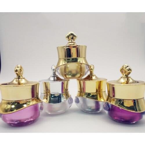 1Pcs 5g/10g/15g Crown Shape Plastic Refillable Bottles Empty Pot Bottles Makeup Jar Travel Face Cream Lotion Cosmetic Container