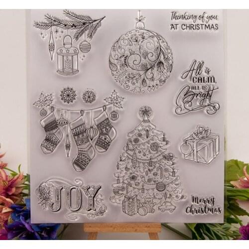 Christmas Socks Transparent Clear Silicone Stamp Seal Cutting DIY Scrapbook Rubber Coloring Embossing Diary Decoration Reusable