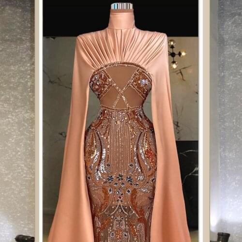 Ruched Neck Sexy Uncovered Belly Evening Dresses Long Flared Sleeves Orange Party Dress платье 2021 нарядные