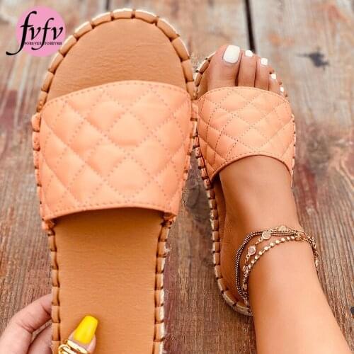 [fvfv]Slippers Women Slides Bow Summer Sandals Bow-Knot Slippers Thick Soles Flat Platform Female Floral Beach Shoes Flip Flops