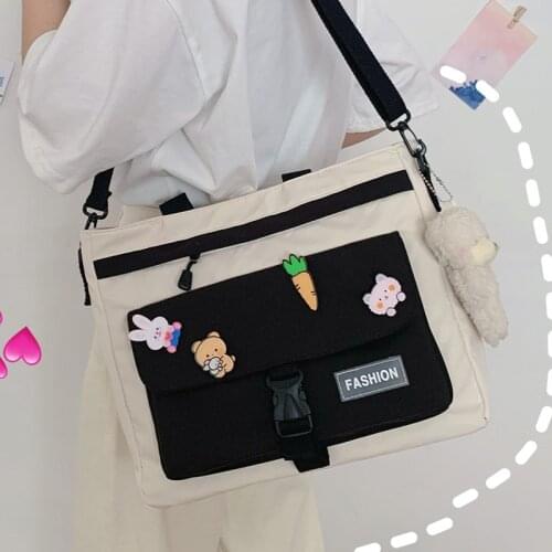 Harajuku Cute Small Fresh All-match Messenger Bag Canvas Large Capacity Shoulder Bags