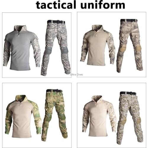 Tactical Military Uniform Camouflage Suits Shooting Combat Hunting Clothing Multicam Airsoft Paintball Cs Long Sleeve Clothes