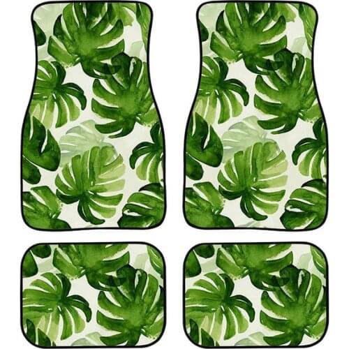 Aimaao Universal Fit Car Floor Mat 4-Piece Set for Women GILR Kids Flower Rose Design All Weather Washable For VW Volvo Xc90