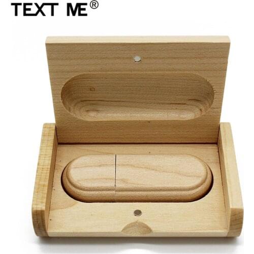 TEXT ME Maple wood usb+box LOGO print usb flash drive pen drive 4GB 8GB 16GB 32GB usb2.0 pendrive gift 64GB usb2.0
