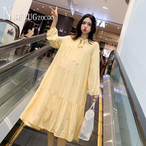 2020 Spring Autumn Long Korean Loose Women Dress Fashion Fairy Pregnant Female Dresses