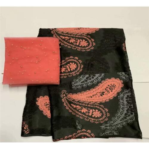 Hot Sale African Silk Chiffon Printed Fabric 5+2 Yards For Ladies To Wear Soft And Comfortable Printed Silk Fabric! LXF41117