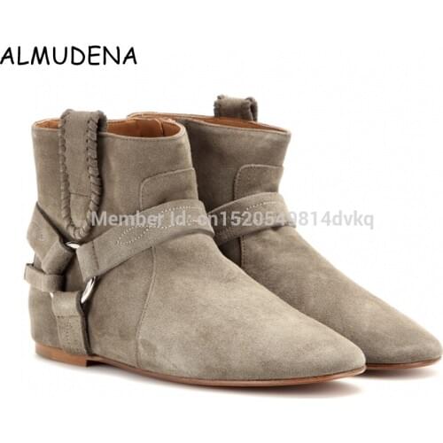 Round Toe Women Cool Street Style Ankle Booties Suede Rome Designed Short Boots Height Increasing Spring Autumn Woman Shoes