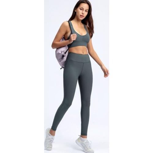Women Stripe Fitness Sets Sexy Hollow Slim Push Up Bras Two-Piece Suit Fitness High Waist Elastic Workout Set Solid Feamel