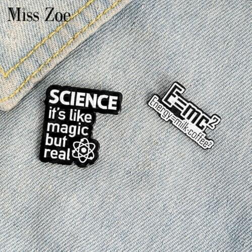 Science is Magic but real Enamel Pin Custom Brooches Fun Energy Quote Badge for Bag Lapel Pin Buckle Jewelry Gift for Friends